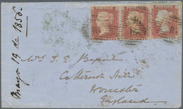 Großbritannien: 1856, MiNr 10 B X (SG No 29), 1 P Rotbraun Auf Bläulich, Zähnung 14, Königin Victori - Covers & Documents