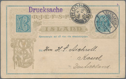 Island - Ganzsachen: 1901, Postal Card 5a. Blue/grey With Imprinted Message (Imperial German Consul - Enteros Postales