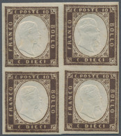 Italien - Altitalienische Staaten: Sardinien: 1858. 10 C Dark Chocolate Brown, Good Margins, Mint Ne - Sardinia