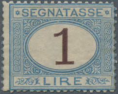 Italien - Portomarken: 1870, 1 L Blue/brown Mint With False Gum And A Rest Of Hinge, The Stamp Is A - Impuestos