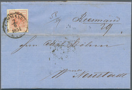 Österreich: 1850, Wappenzeichnung 3 Kr. Handpapier Rot, Type III A, 3 Werte Beidseitig Auf Komplette - Cartas & Documentos