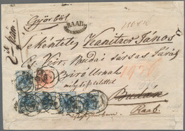 Österreich: 1850, Eingeschriebener Brief Der Achten Gewichtsstufe, Zone II. Aus Raab Nach Ofen Und Z - Cartas & Documentos