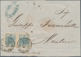 Österreich: 1856, 9 Kr. Blau, Zwei Werte Vs. Zusammen Mit Rs. 6 Kr. Braun, Tarifgerechte 24 Kr.-Fran - Covers & Documents