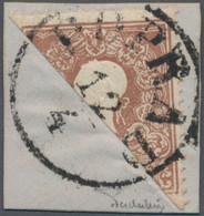 Österreich: 1858. 10 Kr (Type I.), Diagonal Von Links Oben Nach Rechts Unten Halbiert Auf Briefstück - Covers & Documents