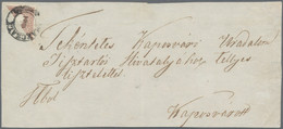 Österreich: 1858. 10 Kr (Type II.), Diagonal Von Links Oben Nach Rechts Unten Halbiert Auf Briefvord - Cartas & Documentos