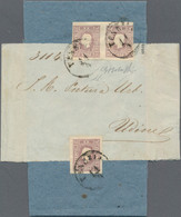 Österreich: 1859, 1.05 Kr Dunkellila, Type II, Drei Exemplare Als Mehrfachfrankatur Auf Vollständige - Cartas & Documentos