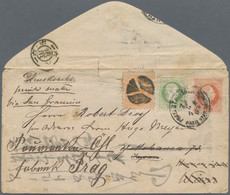 Österreich: 1883, Doppelfrankatur Österreich-Japan: Ganzsachenumschlag 5 Kr. Rot Mit Zusatzfrankatur - Covers & Documents