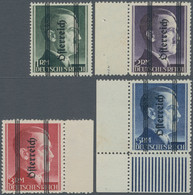 Österreich: 1945, 1-5 RM Hitler Mit 'fettem' Grazer Aufdruck ("Österreich" Lang), Tadellos Postfrisc - Nuevos