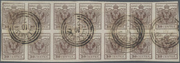 Österreich - Lombardei Und Venetien: 1850, 30 C. Braun, Type I, Farbfrischer Und Allseits Voll- Bis - Lombardy-Venetia