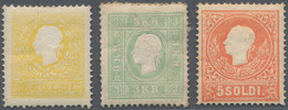 Österreich - Lombardei Und Venetien: 1859/1862, 2 So Gelb, 3 So Grün Und 5 So Rot, Jeweils Type II, - Lombardy-Venetia