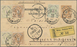 Österreich - Ganzsachen: 1887, Karte 1 Kr. Als Einschreiben Mit Zusatzfrankatur 2 Kr. (2), 3 Kr. (2) - Otros & Sin Clasificación