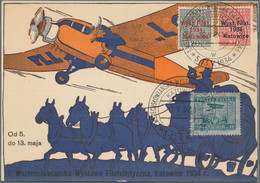 Polen: 1934 'Philatelic Exposition Katowice': Special Exhibition Picture Postcard Bearing The Two Sp - Andere & Zonder Classificatie