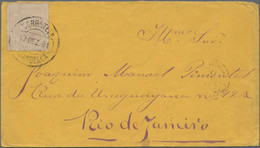 Portugal: 1881, 100 R. Perf. 13 1/2 Tied "..ANDELLA 17 DEZ 81" To Cover Via Porto And Lisbon To Braz - Cartas & Documentos