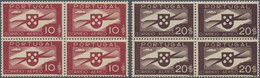 Portugal: 1936 - 1941, 1,50 To 50 E Airmail Issue, Complete Set In Blocks Of Four Mint Never Hinged, - Nuevos