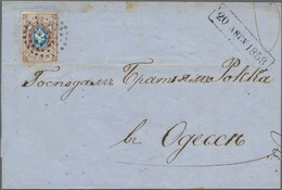 Russland: 1858, 10 K. Tied Dotted Circle "55" Of Cherson To Folded Envelope With W. Boxed Dater "20 - Cartas & Documentos