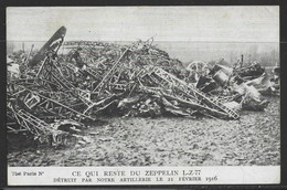 Carte P De 1916 ( Dirigeable / Ce Qui Reste Du Zeppelin L-Z-77 ) - Unfälle