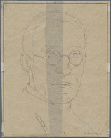 Vatikan: 1949 (ca). Hand Drawn Portrait Sketch Of Pope Pius XII, Format 180x140 Mm (ca), Signed C. M - Nuevos