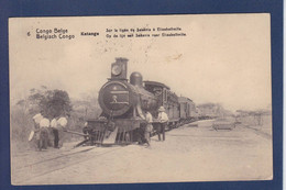 CPA Congo Belge Gare Train Chemin De Fer Elisabethville Katanga Circulé - Congo Belge