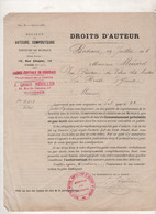 LETTRE SOCIETE DES AUTEURS COMPOSITEURS & EDITEURS DE MUSIQUE PARIS / BORDEAUX 1906 - DROITS D'AUTEURS POUR BAL LA BREDE - Manuscripts