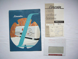Dépliant Pub Machine à Laver Lincoln 1971 + Enveloppe Et Garantie - Publicidad