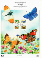 Czech Republic - 2021 - Butterflies On Stamps - Special Numbered Commemorative Sheet With Hologram In Folder - Covers & Documents