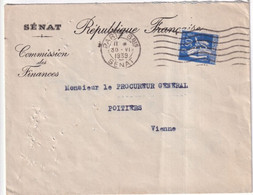 PAIX PERFORE / PERFIN ! - 1939 - ENVELOPPE Du SENAT Avec MECA ! => POITIERS - Other & Unclassified