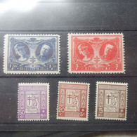 Belgique Belgie 240/244  Mnh Neuf ** ( Année / Jaar 1926 ) Perfect - Unused Stamps