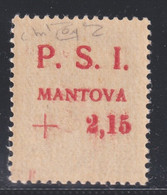 Regno D'Italia Emissioni Locali Mantova 1945 2,15 Su 35 C. Azz. Sass. 3aa Certificato MNH** Cv 1800 - National Liberation Committee (CLN)