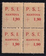 Regno D'Italia Emissioni Locali Mantova 1945 1.90 Su 10 C. Sass. 1aa Certificato MNH** Cv 6400 - Nationales Befreiungskomitee