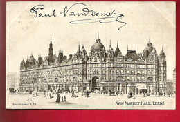 CPA Angleterre Leeds New Market Hall CAD 21-10-1903 Pour L Petitfils Saint Pol En Ternoise - Leeds