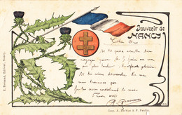 Nancy 54 - Souvenir - Chardons - Croix De Lorraine - Adressée à Paul Taillard Fabriquant Cadrans Canot Besançon - 1903 - Nancy