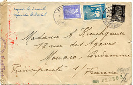 TURQUIE LETTRE CENSUREE DEPART BEYOGLU 17-3-1943 ISTAMBUL POUR MONACO - Covers & Documents