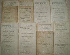 Bulletins Des Lois N° 1 à 317 De L'an VIII à L'an XI; Tables Alphabétique Et Chronologique - Décrets & Lois