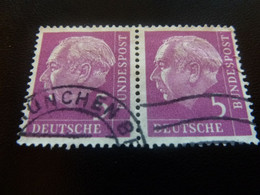 Théodor Heuss (1884-1963) Homme D'Etat - Deutsches Bundespost - Val 5 - Rose - Double Oblitérés - Année 1954 - - Gebraucht