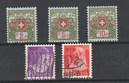 Suiza (Franqucia) Nº 2, 4/5 Y 14A/15A.  Años 1911-1935 - Franchise