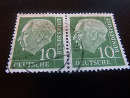 Théodor Heuss (1884-1963) Homme D'Etat - Deutsches Bundespost - Val 10 - Vert - Double Oblitérés - - Gebraucht