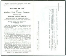 Doodsprentje Vander Hauwaert René   	18-09-1888 Etikhove	26-02-1956 Ename	Echtgenoot Van Eudoxie Truyen - Décès