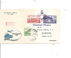 Turquie ( Lettre Exprès En Premier Vol De 1956 De Istanbul Vers L'Allemagne à Voir) - Covers & Documents
