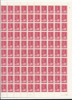 Feuille Complète De  100 Timbres Du  N° 1664d Marianne De Béquet 50c Rouge Gomme Tropicale 3 Bandes De Phosphore . - Volledige Vellen