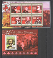 BC400 2010 GUINEE GUINEA FAMOUS PEOPLE HENRY DUNANT RED CROSS 1KB+1BL MNH - Red Cross