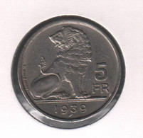 LEOPOLD III * 5 Frank 1939 Vlaams/frans  Pos.B * Nr 6418 - 5 Francs
