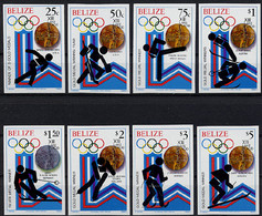Belize, 1980, Olympic Winter Games Lake Placid, Sports, Medals, MNH Imperforated, Michel 501-508B - Belize (1973-...)
