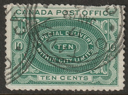 Canada 1898 Sc E1b Mi 73b Yt E1 Used Yellow Green - Eilbriefmarken