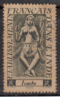 1ch Used French India, Apsara, Hinduism - Used Stamps