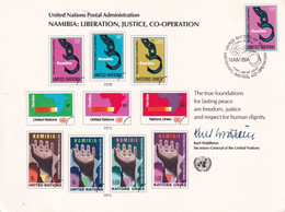 United Nations - Cardboard, Philatelic 1978 - Namibia : Liberation,Justice,Cooperation - Lettres & Documents