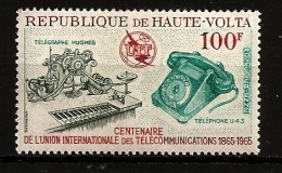 Haute Volta 1965 N° PA 22 ** UIT, Télécommunications, Piano, Télégraphe, Hugues, Téléphone U43, Machine, Mécanisme, Son - Alto Volta (1958-1984)