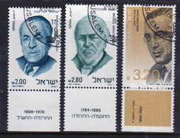 Israel 1981 Set Of Stamps To Celebrate Historical Personalities In Fine Used - Oblitérés (avec Tabs)