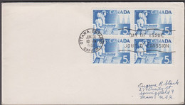 1955. CANADA. ALBERTA 5 C In 4-block On FDC OTTAWA JUN 30 1955.  (Michel 304) - JF424609 - Cartas & Documentos