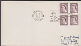 1953. CANADA. ELIZABETH 1 C In 4-block On FDC OTTAWAMAY 1 1953.  (Michel 277) - JF424613 - Brieven En Documenten