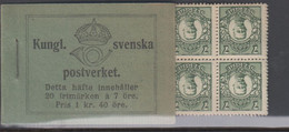 1918. SVERIGE. Gustav V. 7 öre Gray Green. BOOKLET With 20 Ex Mounted Inverted. Never... (Michel 69) - JF424688 - Neufs